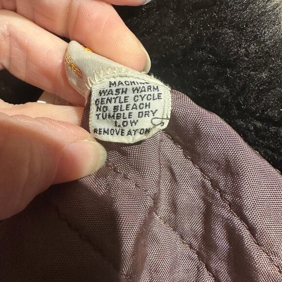 La Sport Large Vintage Ladies Jacket 60's Khaki Black Faux Fur Removable Hood - Picture 3 of 14